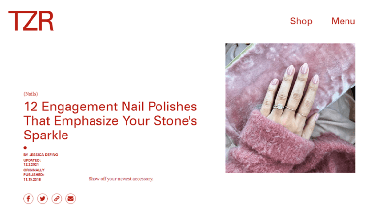 TZR | 12 Engagement Nail Polishes That Emphasize Your Stone’s Sparkle